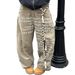 Voguo Relay Women’s Khaki Jeans – American Letter Print Wide-Leg Straight Pants With Retro Design & High Waist_mkmklike.com