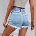 Women's Distressed Denim Shorts – High-Quality Cotton Blend, Hand-Ripped Details, Streetwear Staple (XS-XL, Mid-Rise, Blue & Grey Washes)_mkmklike.com