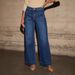 High Waist Straight Leg Jeans For Women - Vintage Washed Denim Pants (Dark Blue/Light Blue/Black)_mkmklike.com