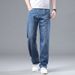 Thin Stretch Jeans Men's Casual Straight Jeans Men's Foreign Trade Washed Loose Long Tube American Jeans_mkmklike.com