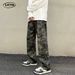LKTM Men's Camouflage Cargo Jeans Loose Straight Leg Wide Leg Casual Pants Trendy Style For Men And Women_mkmklike.com