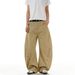 Deconstructed Utility Jeans – High-Waisted Raw Hem Denim Pants With Asymmetrical Button Details (Khaki, S-3XL, Selvedge-Inspired)_mkmklike.com