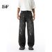 EF JEANS | 2025 New Product, American Trend Graffiti Paint Old Washed Jeans Wide-leg Pants_mkmklike.com