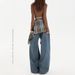 High Street Fart Curtain Wide-Leg Jeans For Women 2025 Autumn New Slim High-Waist Loose Retro Ripped Straight Pants_mkmklike.com