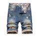 Men's Distressed Denim Shorts | Streetwear Mid-Rise Straight Fit 5-Inch Inseam_mkmklike.com