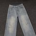 Vintage Washed Denim Jeans For Men - Distressed Wide Leg Relaxed Fit Casual Pants With Ripped Details_mkmklike.com