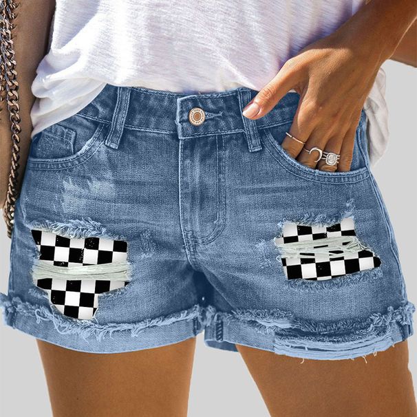 Women's Clothing Women's Slim Elastic Waist Denim Casual Shorts Trendy Clothing_mkmklike.com
