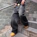 Men's Clothing Best Selling American Retro Wide Leg Jeans, Men's Curved Blade Jeans, Gradient Denim Men's Trousers_mkmklike.com