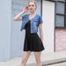 Chicco Chicco 2023 Korean Style Spring Summer Women's Sweet Short Sleeve High Waist Denim Jacket_mkmklike.com