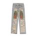 High Street Punk God Embroidered Jeans Y2k Streetwear Trend Straight Wide Leg Pants Denim Hip-hop Ripped Jeans Pants Plus Size_mkmklike.com