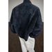 Gray Tie-Dye PU Leather For Men, Autumn American Retro Boxy Fit Coat, Stylish Stand Collar Workwear Baseball Jacket_mkmklike.com