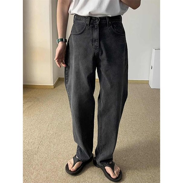 Nordmann Black Gray Jeans Men's Autumn And Winter 2025 Hong Kong Style Handsome Casual Loose Straight-leg All-Match Retro Long_mkmklike.com