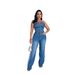 Women's Clothing Tube Top One Shoulder Slim Straight Wide Leg Denim Jumpsuit_mkmklike.com