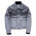 Loom European Station Autumn New Unisex Slim Fit Gray Jacket Denim Coat Top_mkmklike.com