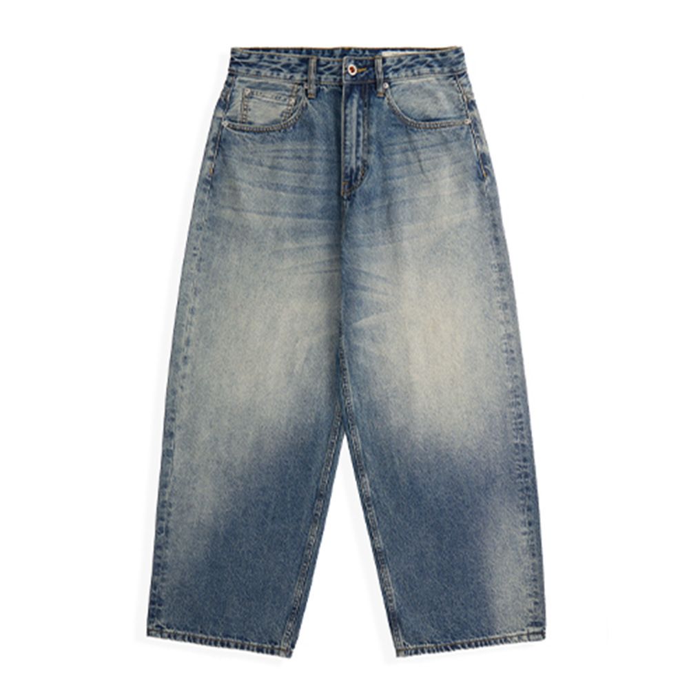 American Style Washed Simple Jeans For Men High-End Cool Street Fashion Loose Casual Straight Long Pants_mkmklike.com