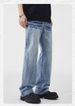 Lightning Burst Pattern Washed Jeans Men's American High Street Tied Flower Washed Trousers_mkmklike.com