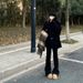 Black Slim-fit Micro-flare Jeans For Women, 2026 Spring/autumn New Style, High-waisted, Slimming, Petite-friendly,_mkmklike.com