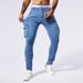 In Stock European And American Casual Cargo Side Multi-Pocket Slim Fit Jeans Men's New Style_mkmklike.com