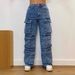 Women's Clothing Fashion Street Style Pocket Diamond Casual Jeans Overalls_mkmklike.com
