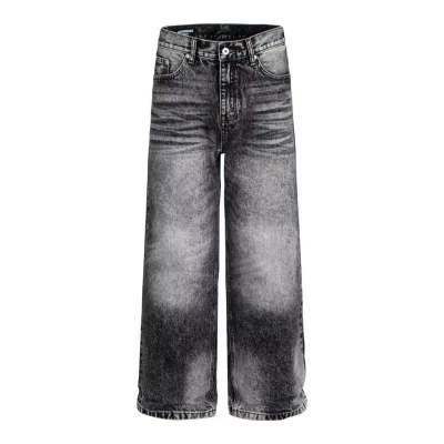 Men's Washed Denim Jeans With Cat Whisker & Fading, Straight Leg Slight Flare Pants For Cleanfit Style_mkmklike.com