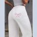 SHEIN Bowknot Embroidered Jeans For Women Y2K Straight Loose Long Pants High Waist Slimming_mkmklike.com