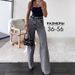 Women's Long-Length Relaxed Gray Jeans | Mid-Rise Straight Leg | Soft Cotton Denim | Office & Casual Wear_mkmklike.com