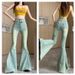 Petite High-waisted Fishtail Slim-fit Black-grey Jeans, Sexy Elastic Retro Frayed Hem Slimming Flared Pants_mkmklike.com