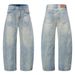Punk Washed Vintage Denim Scimitar Trendy Brand Design Deconstructed Patchwork Wide-Leg Frayed Cargo Long Pants For Men_mkmklike.com