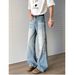 Nordmann European And American High Street Vibes Retro Ice Blue Cat Whiskers Jeans Men's Vintage Distressed Straight Leg Slightly_mkmklike.com