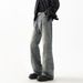 American High Street Vibe Jacquard Jeans For Men, Spring Trendy Brand Washed Straight Casual Pants, Loose Fit, Stylish_mkmklike.com