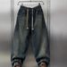 Loose Men's Wide Leg Jeans Casual Faionable American Sle Straight Cut Vintage Knife Pants Autumn New Arrival_mkmklike.com