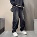 Men's Casual Wide Leg Jeans Loose Straight Fit Curved Trendy American Style Spring Summer New_mkmklike.com