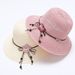 Hot Sale Bow Flowers Straw Sweet Foldable Beach Wide Brim Elegant Bucket Hat Sunscreen Outdoor Casual Sun Cap Women All Match_mkmklike.com