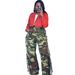 Women's Camouflage Wide Leg Pants European American Style Fashion Hot Girl Frayed Side Design Jeans_mkmklike.com
