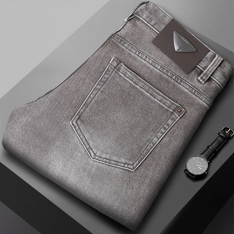 Men's Clothing Autumn And Winter Jeans Slim Fitting Skinny Pants Casual Cotton Stretch Nine Point Pants_mkmklike.com
