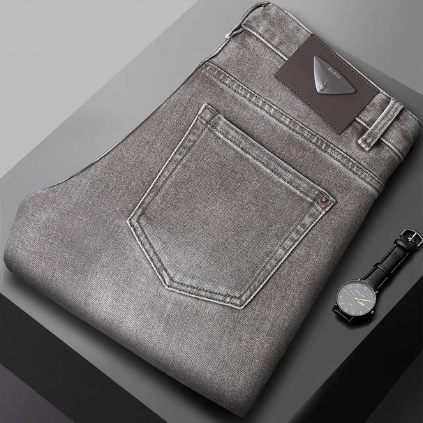 Men's Clothing Autumn And Winter Jeans Slim Fitting Skinny Pants Casual Cotton Stretch Nine Point Pants_mkmklike.com