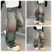 Men's Distressed Washed Denim Jeans - 90s Grunge Streetwear With Splatter Paint & Straight-Leg Cut_mkmklike.com