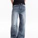 Distressed Washed Denim Jeans Style High Street Cool Dad Look Straight Leg Long Pants For Teenagers Men_mkmklike.com