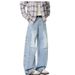 American Washed Curved Knife Jeans Spring And Autumn New Style Loose Wide Straight Leg Floor Length Pants_mkmklike.com
