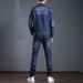 Northfold Denim Suit Two-Piece Set Spring Autumn 2023 New Jacket Coat Top Pants One-Piece Trendy Stretch Men's Clothing_mkmklike.com