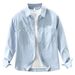 Workwear Denim Long Sleeved Shirt Men's Fashionable Versatile Artistic Casual Loose Top_mkmklike.com