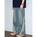 Vintage Washed Striped Patchwork Denim Jeans – Relaxed Straight-Leg Distressed Pants With Contrast Panels (S-3XL, Mid-Rise, Light Stretch, Unisex)_mkmklike.com