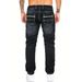 Men's Fashionable Embroidered Straight-Leg Jeans - Loose Fit, Lightweight & Breathable For All Seasons_mkmklike.com