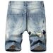 Men's Clothing Jeans Mid Length Pants Personalized Trendy Men's Shorts Elastic Ripped Pants_mkmklike.com