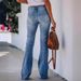 specializes in European and American foreign trade high waist hip elastic flared large size jeans for women_mkmklike.com