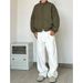 Nordmann European And American Style White Jeans For Men New Loose Straight Casual High Street Versatile Stylish Long Pants_mkmklike.com