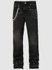 Pulse European And American Cross-Border New Men's Street Fashion Ins Washed Stretch Rhinestone Denim Straight Pants_mkmklike.com