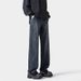Men's Washed Vintage Denim Jeans Straight Leg Loose Fit Casual Long Pants American High Street Style Trendy Brand Cool Patchwork Design_mkmklike.com