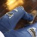 Men's Slim Fit Skinny Jeans Elastic Pleated Patchwork Ripped with Appliques Cross Border New AM_mkmklike.com