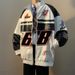 American Style Jacket For Men, Spring Autumn Streetwear, Pilot Motorcycle Jacket, Hip Hop Trendy Brand, Loose Fit, Plus_mkmklike.com